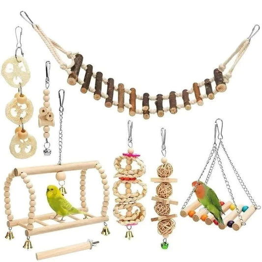 Daffy Set Combination Toys For Parrot Ladder