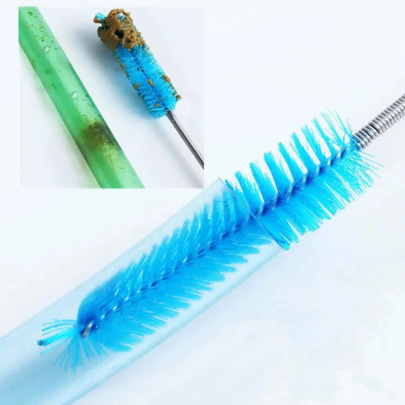 Aquarium Cleaning Brush Stainless Steel Flexible Bent Tube