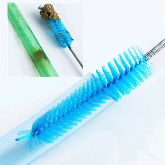 Aquarium Cleaning Brush Stainless Steel Flexible Bent Tube